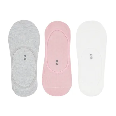 Cool Club, Skarpetki dziewczęce, stopki, białe, szare, różowe, zestaw, 3 szt.