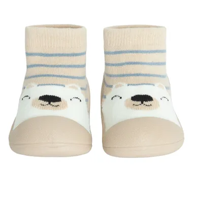 Cool Club, Skarpetobuty niemowlęce, beżowe, podeszwa Barefoot