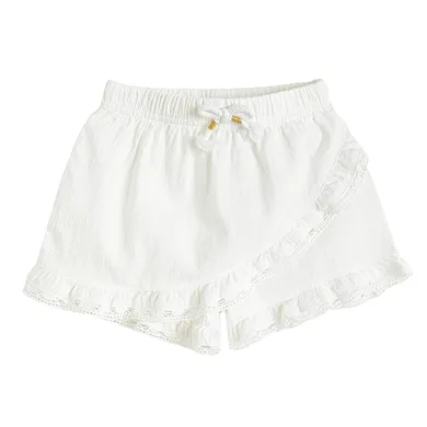 Cool Club, Spódnico-spodenki dziewczęce z lnem, białe