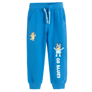 Cool Club, Spodnie dresowe chłopięce, bawełna organiczna, niebieskie, Bluey