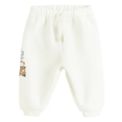 Cool Club, Spodnie dresowe chłopięce, białe, Auta