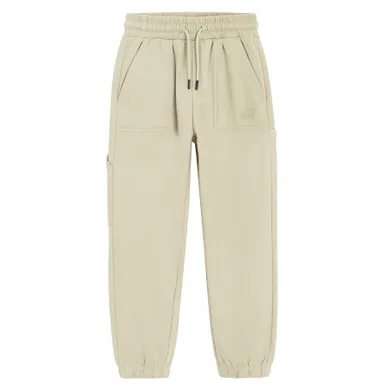 Cool Club, Spodnie dresowe chłopięce, carpenter, ocieplane, beżowe