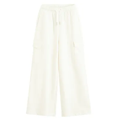 Cool Club, Spodnie dresowe dziewczęce, wide, ecru