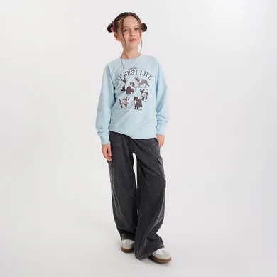 Cool Club, Spodnie dresowe dziewczęce, wide, grafitowe