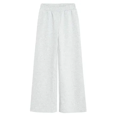 Cool Club, Spodnie dresowe dziewczęce, wide, ocieplane, szare melanż