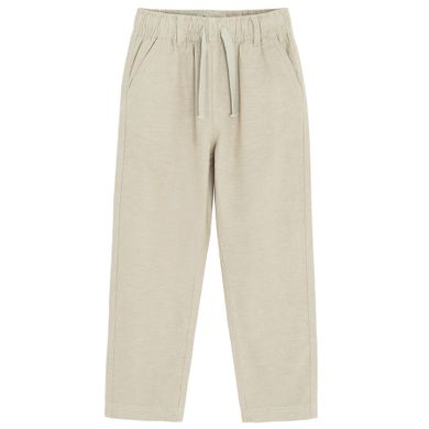 Cool Club, Spodnie materiałowe chłopięce, z lnem, relaxed, beżowe