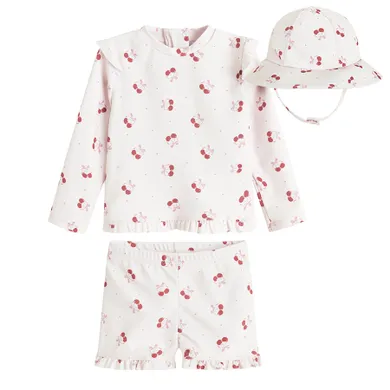 Cool Club, Strój kąpielowy dziewczęcy dwuczęściowy, Kapelusz, UV 50, różowy