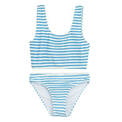 Cool Club, Strój kąpielowy dziewczęcy dwuczęściowy, UV 50, biało-niebieski