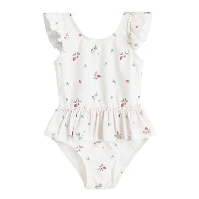 Cool Club, Strój kąpielowy dziewczęcy jednoczęściowy, UV 50, ecru