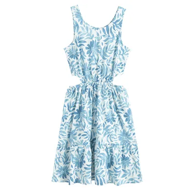 Cool Club, Sukienka dziewczęca bez rękawów, biało-niebieska