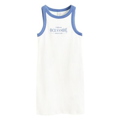 Cool Club, Sukienka dziewczęca bez rękawów, prążkowana, biała