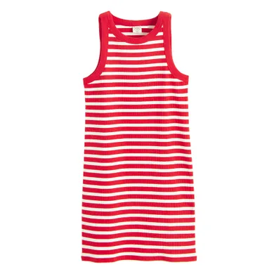 Cool Club, Sukienka dziewczęca bez rękawów, prążkowana, czerwono-biała