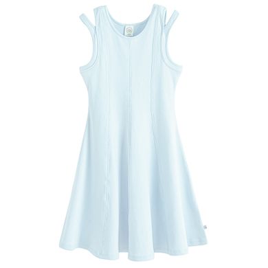 Cool Club, Sukienka dziewczęca bez rękawów, prążkowana, niebieska