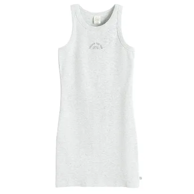 Cool Club, Sukienka dziewczęca bez rękawów, prążkowana, szara