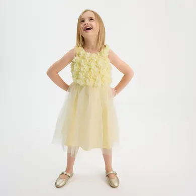 Cool Club, Sukienka dziewczęca bez rękawów, żółta