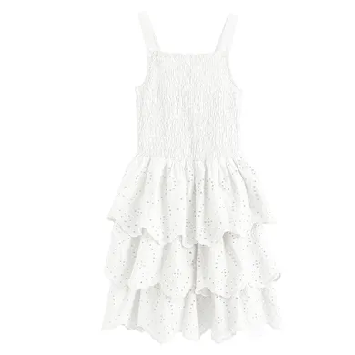 Cool Club, Sukienka dziewczęca na ramiączka, biała
