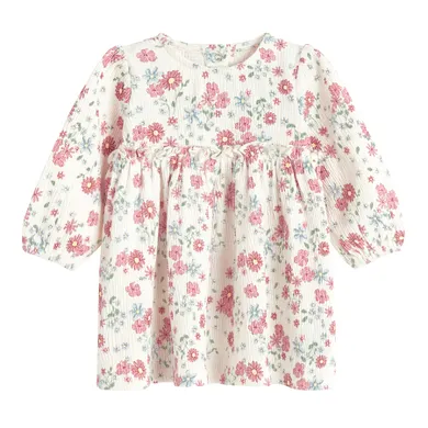 Cool Club, Sukienka dziewczęca z długim rękawem, beżowa