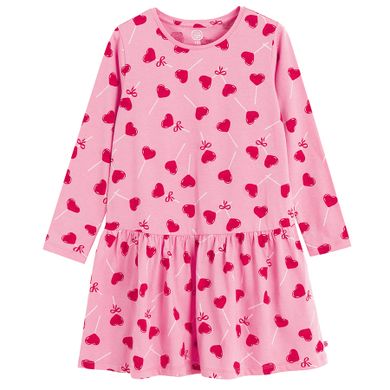 Cool Club, Sukienka dziewczęca z długim rękawem, różowa