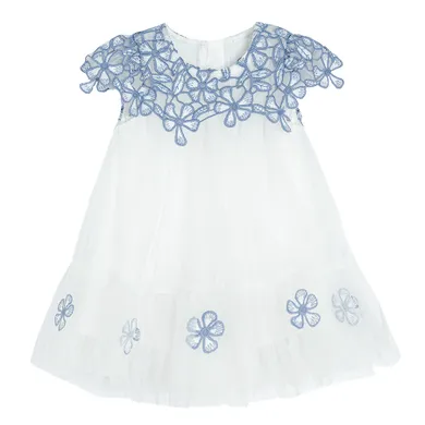 Cool Club, Sukienka dziewczęca z krótkim rękawem, biała