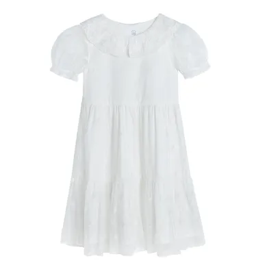 Cool Club, Sukienka dziewczęca z krótkim rękawem, biała