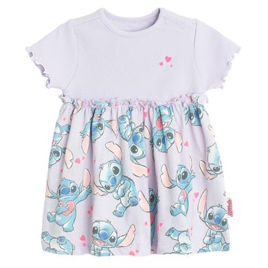 Cool Club, Sukienka dziewczęca z krótkim rękawem, fioletowa, Lilo i Stitch