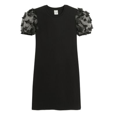 Cool Club, Sukienka dziewczęca z krótkim rękawem, prążkowana, czarna