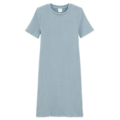 Cool Club, Sukienka dziewczęca z krótkim rękawem, prążkowana, niebieska