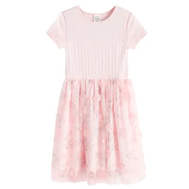 Cool Club, Sukienka dziewczęca z krótkim rękawem, różowa