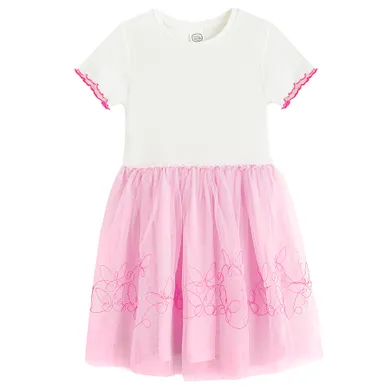 Cool Club, Sukienka dziewczęca z krótkim rękawem, różowa