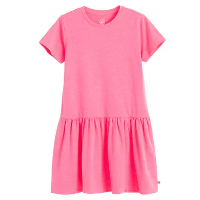 Cool Club, Sukienka dziewczęca z krótkim rękawem, różowa fluo
