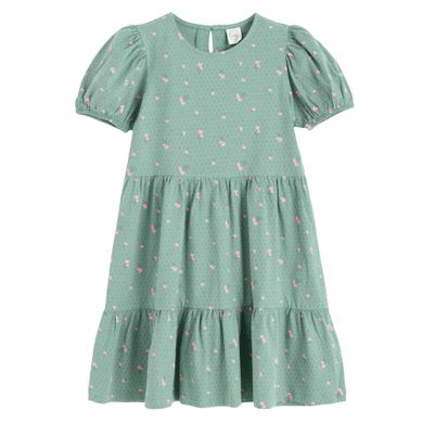 Cool Club, Sukienka dziewczęca z krótkim rękawem, zielona