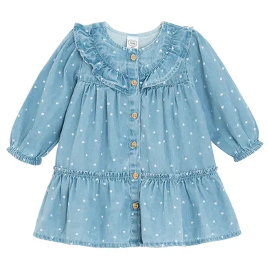 Cool Club, Sukienka jeansowa dziewczęca z długim rękawem, niebieska