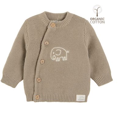 Cool Club, Sweter chłopięcy, rozpinany, bawełna organiczna, beżowy