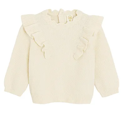 Cool Club, Sweter dziewczęcy, ecru