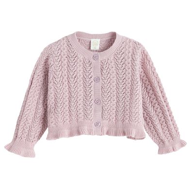 Cool Club, Sweter dziewczęcy, rozpinany, ażurowy, fioletowy