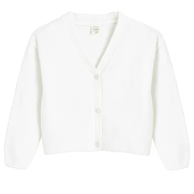 Cool Club, Sweter dziewczęcy, rozpinany, biały