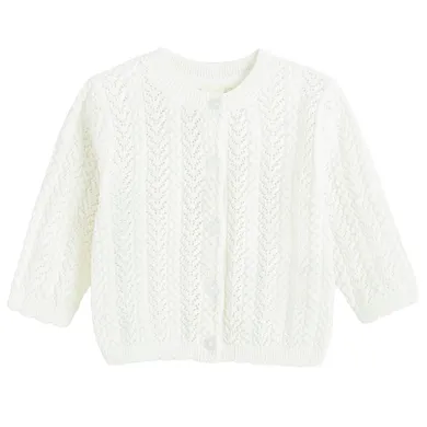 Cool Club, Sweter dziewczęcy, rozpinany, biały