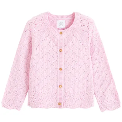 Cool Club, Sweter dziewczęcy, rozpinany, różowy