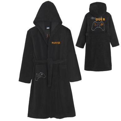 Cool Club, Szlafrok chłopięcy z kapturem, czarny