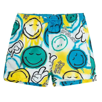 Cool Club, Szorty kąpielowe chłopięce, UV 50, białe, SmileyWorld