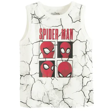 Cool Club, T-shirt chłopięcy bez rękawów, biały, Spider-Man