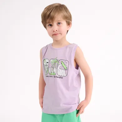 Cool Club, T-shirt chłopięcy bez rękawów, fioletowy