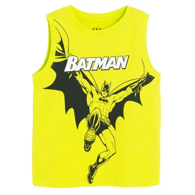Cool Club, T-shirt chłopięcy bez rękawów, limonkowy, Batman