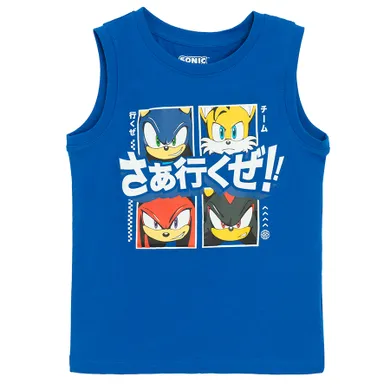 Cool Club, T-shirt chłopięcy bez rękawów, niebieski, Sonic the Hedgehog