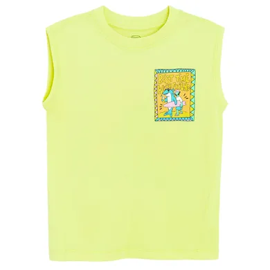 Cool Club, T-shirt chłopięcy bez rękawów, żółty