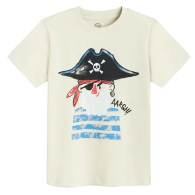 Cool Club, T-shirt chłopięcy, beżowy