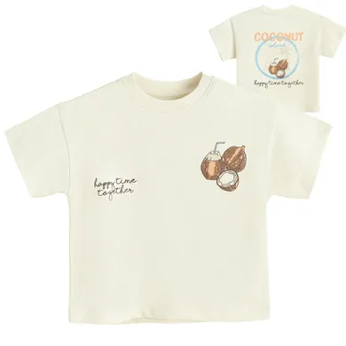 Cool Club, T-shirt chłopięcy, beżowy