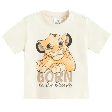 Cool Club, T-shirt chłopięcy, beżowy, Król Lew