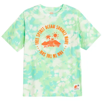 Cool Club, T-shirt chłopięcy, biało-zielony