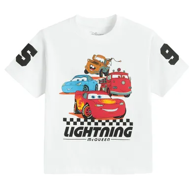 Cool Club, T-shirt chłopięcy, biały, Auta